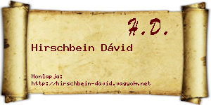 Hirschbein Dávid névjegykártya